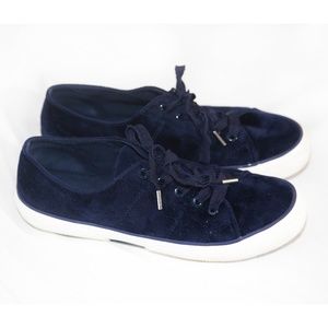 Ralph Lauren navy blue velvet sneakers